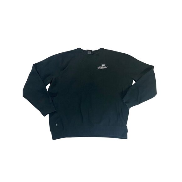 100 Theives Men's Black Crew Neck Classic Embroidered Sweater - Large - Picture 1 of 11